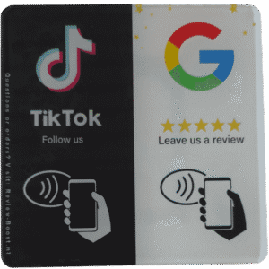 NFC Duo TikTok/Google bord 10x10cm PVC+Epoxy