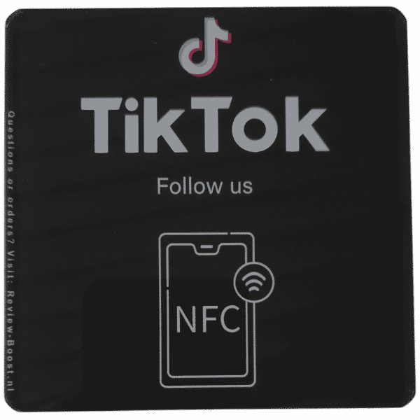 NFC TikTok bord 10x10cm PVC+Epoxy Zwart