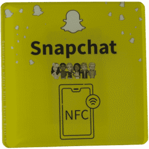 NFC Snapchat bord 10x10cm PVC+Epoxy Geel