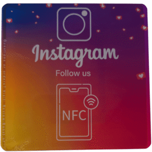 NFC Instagram bord 10x10cm PVC+Epoxy