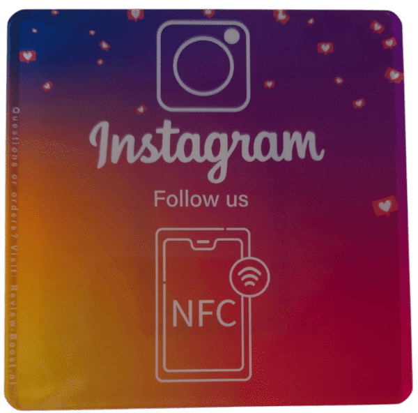 NFC Instagram bord 10x10cm PVC+Epoxy